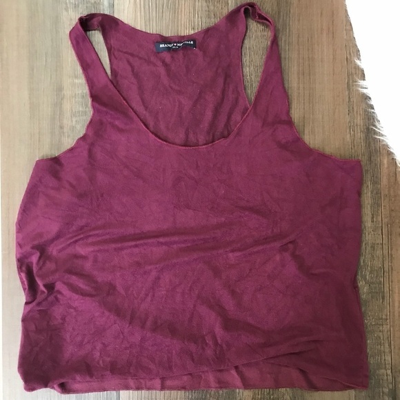 Brandy Melville Burgundy Crop Tank Sz Small - Picture 1 of 6
